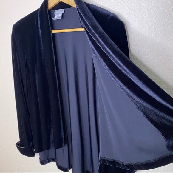 Metaphor Black Velvet Drape Open Cardigan Sz Small - Picture 9 of 12